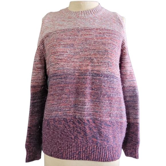 Rebecca Minkoff Pink Purple Cold Sholder Sweater Size Medium - Picture 1 of 5